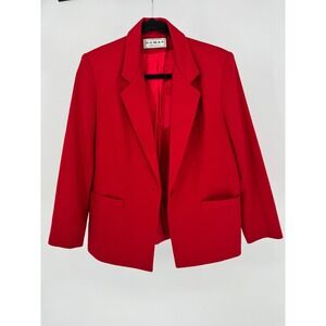 Dumas Vintage Red 100% Pure Wool Single Button Blazer Made in USA Size 10